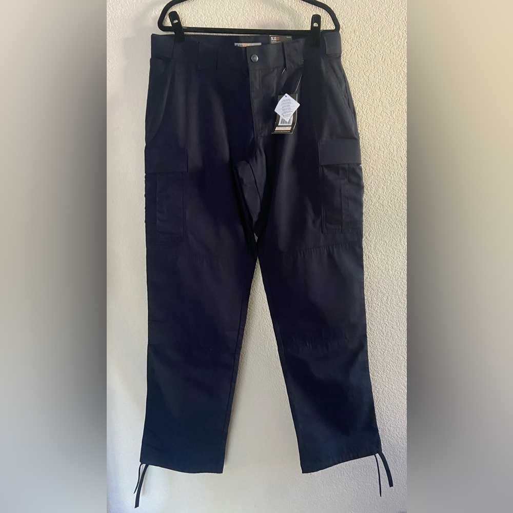 511 Tactical Ripstop TDU Pant Women 16L Navy Straight Parachute Hem Teflon NWT
